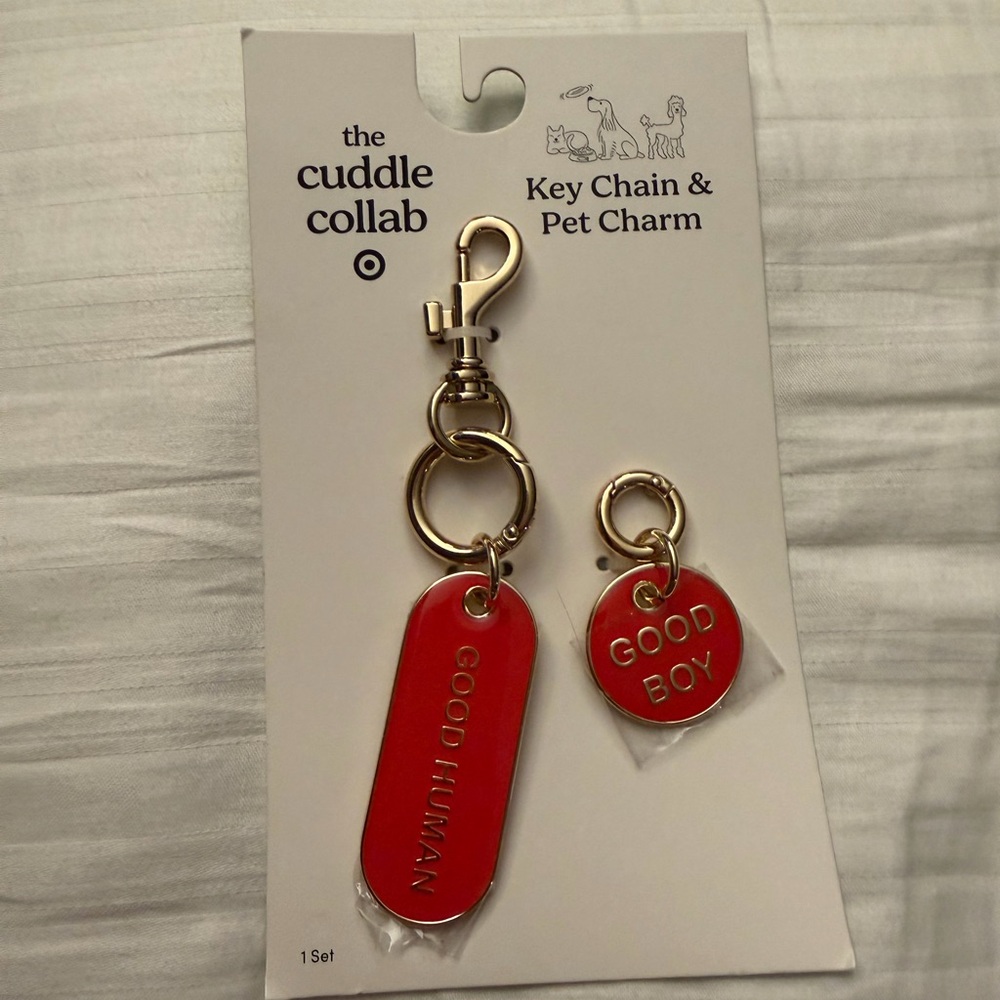 Red Key Chain & Pet Charm Set